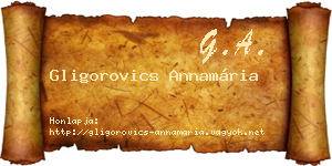 Gligorovics Annamária névjegykártya